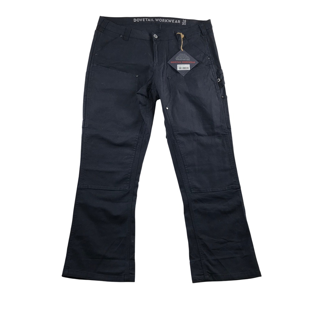 Dovetail Workwear Anna Taskpant Navy Canvas Double Knee Work Pants Womens 16/30